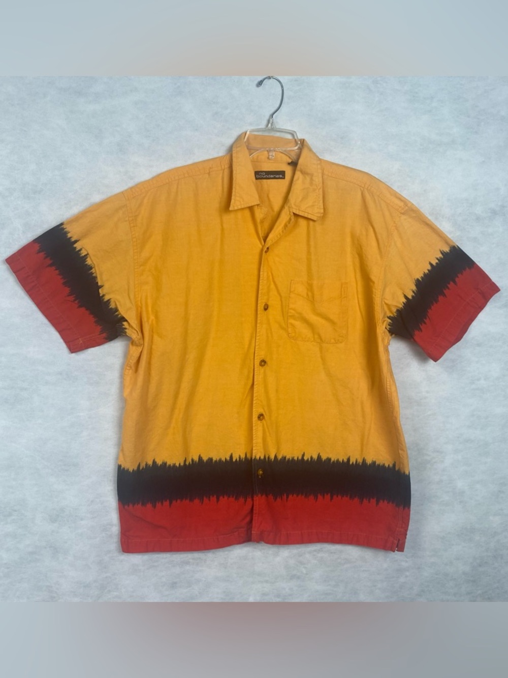 Vtg No Boundaries Aloha Hawaiian Casual Island Shirt Men’s XL Orange Flaw